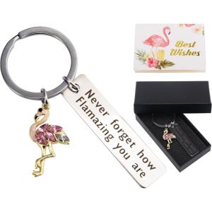Loc-Porte-Cl&eacute;s Flamant Rose En M&eacute;tal Avec Carte De V?ux Et Bo&icirc;te De Rangement,Coffret Cadeau D&eacute;coratif Pour Hommes,Femmes Et Enfants (Argent) - Neuf