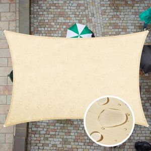 Voile D'ombrage Rectangulaire 2 X 3 M, Imperm&eacute;able, Protection Uv, Beige, Id&eacute;ale Pour Patio, Jardin, Terrasse, Balcon. - Neuf