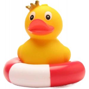 KALANKA-Canard de bain sur pied Princesse dans bouée I H : 8 cm - Neuf