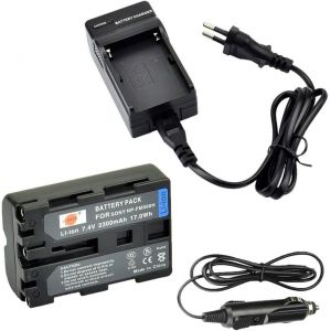 Rechange Batterie et DC01E Voyage Chargeur Compatible pour Sony NP-FM500H A58 A65 A77 A100 A200 A200 K A200 W A300 A300 K A300X A350 A350H A350 K A350X A450 A500 A550 A560 A580 A700 A700 K A700P - Neuf