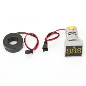 Mini amperemetre numerique a LED, indicateur lumineux, affichage LED, amperemetre, lampe de signalisation carree (jaune) - Neuf