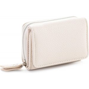 RFCBC-Portefeuille Femme Cuir Porte Monnaie Femme Petit avec Fermeture éclair Poche à Monnaie Mini Portefeuille Femme, Blanc - Neuf