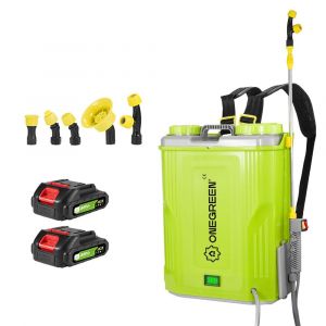 Pulv&eacute;risateur Electrique 20L, Pulv&eacute;risateur &agrave; pression 80psi - Pulv&eacute;risateur Toiture avec Lance T&eacute;lescopique, 5 buses et 2 x 88VF batteries au lithium - Neuf