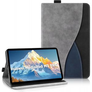 NAERYUT-Étui Coque Pour Huawei Mediapad M5/M5 Pro (10.8 Pouces)Étui Housse De Protection Cuir Pu Avec Fonction Support/Portefeuille Coque Tablette Huawei Mediapad M5 (Gray) - Neuf
