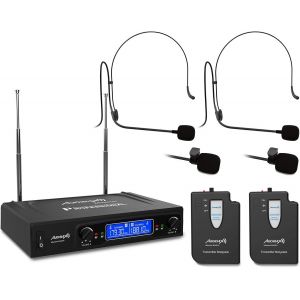 lbgwp60-Missouri 2500 - Système De Microphones Sans Fil Vhf Double-Cravate - Microphones Sans Fil Madonna Fréquence-À - Indicateurs Du Système Rf/Af - Sortie Xlr Connecteurs Et Des Auxiliaires - Neuf