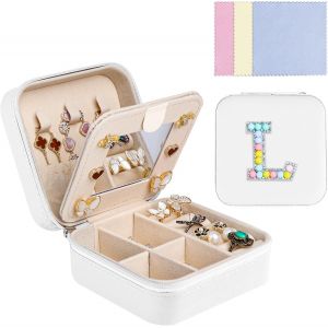 Tianyi-Petite Boîte À Bijoux De Voyage Protable Boîte De Rangement De Bijoux Cuir, Femme Fille Mini Organisateur De Bijoux Pour Bagues Boucles D'oreilles Chaînes - Neuf