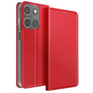 Étui Pour Motorola Moto G15 Et Moto G15 Power Clapet Porte-Carte Rouge - Neuf