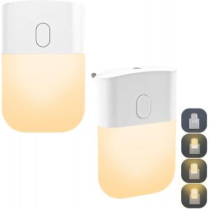Veilleuse Enfant, Lot De 2 Veilleuses Led, Lampe Nuit Automatique Avec Capteur De Crépuscule, Veilleuse Bébé, Veilleuse Enfant Plug And Play Pour Cuisine, Couloir, Escalier, Blanc Chaud - Neuf