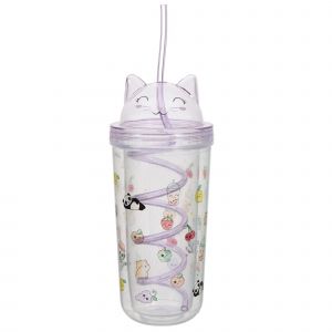 Mug De Transport Enfant 40 Cl Collection Miaouka "Chat Mignon" Violet - Neuf