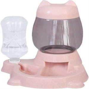 Distributeur D'eau Et De Nourriture Intelligent Pour Chiens Et Chats - Automatique, Durable, Facile À Utiliser, Design Élégant En Rose, Gris Et Bleu. - Neuf