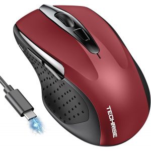 Souris Bluetooth,Souris sans Fil (BT5.0/3.0 et 2.4G),Souris Rechargeable USB 4800 DPI, Souris Ergonomique Silencieuse,Mouse Adapt&eacute;e pour PC, Mac, Ordinateurs Portables et Toutes Surfaces - Neuf