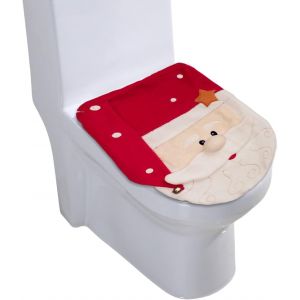 Salle de bain Wc Couvercle, Machine &agrave; Laver, No&euml;l le Th&egrave;me de Santa Housses de Si&egrave;ge, Convient &agrave; la Toilette Standard des Couvercles, des Accessoires de salle de Bains et de cadeaux pour la F&ecirc;te de - Neuf