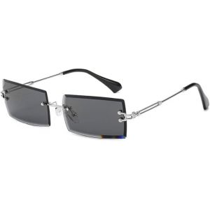 Lunettes De Soleil Rectangulaires Rétro Sans Monture Pour Homme Et Femme - Lunettes Transparentes Y2k Vintage - Neuf