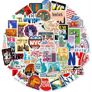New York Autocollant Voyage Autocollants New York Autocollant Scrapbooking Stickers Valise Stikers Ny Sticker Scrapbooking Sticker Ordinateur Portable Autocollants Valise Casque Moto - Neuf