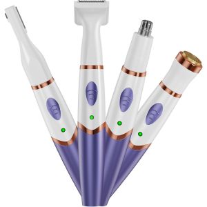 Rasoir Électrique 4 En 1 Pour Femme, Rasoir Électrique Pour Femme, Tondeuse À Poils Pubiens Pour Femme, Tondeuse À Poils De Nez Rechargeable, Rasoir Pour Femme Pour Peau Sensible Pour Le Vi , Les - Neuf