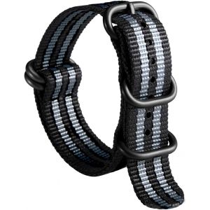 Bracelet De Montre En Nylon G10 Balistique Militaire Remplacement Bracelet Montre Tissu Pour Hommes Femmes 18mm 19mm 20mm 21mm 22mm 23mm 24mm Avec Boucle En Inoxydable Argent/Noir.[U3002] - Neuf