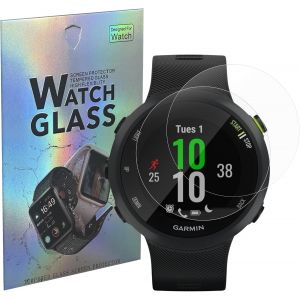 Pack Of 2 Scratch-Resistant Tempered Glass Screen Protectors For Garmin Forerunner 55 / Forerunner 45 / Forerunner 45s - Neuf