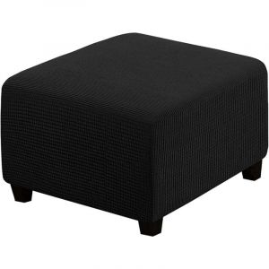 Housses Extensibles(Noir), Housses De Protection Carrées En Tissu Élasthanne Pour Tabouret De Rangement, Repose-Pieds, Avec Élastique En Bas, Pour Meubles - Neuf