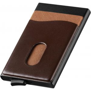 Porte-cartes de crédit blindé RFID de poche - 6 fentes - Slim portefeuille pour homme, petit porte-cartes de crédit pour femme, porte-documents et porte-carte, Café, L, Classique - Neuf