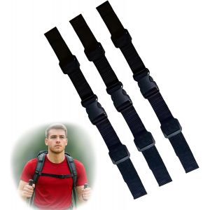 Lot De 3 Sangles De Poitrine R&eacute;glables Noires Pour Enfants,Avec Boucle &Agrave; D&eacute;gagement Rapide,Pour Jogging,Randonn&eacute;e,Voyage,Alpinisme - Neuf