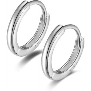 Chenquansarl-Boucles D'oreilles Créoles En Argent 925 7mm 8mm 9mm 10mm 12mm Pour Cartalidge Tragu Hélix Conque Boucle D'oreille Dormeuses Petite Créole Femme Homme Un Xe - Neuf