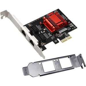 ChenQuanSarl-Carte R&eacute;seau Gigabit Pcie &Agrave; Deux Ports Adaptateur Ethernet Gigabit Pci Express Avec Intel 82575/6 Ports Pci Express Nic Support Pxe Pour Windows/Windows Server/Linux/Freebsd/Dos Avec Pro - Neuf