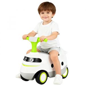 COSTWAY Porteur Enfants avec Klaxon et Rangement sous le Si&egrave;ge, Th&egrave;me du Train, pour 19-36 Mois, 50 x 25,5 x 40 cm Vert - Neuf