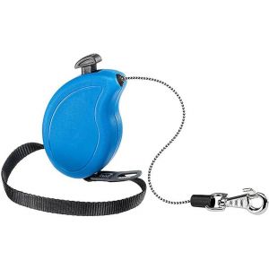 Laisse Chien Enrouleur Flippy One, Laisse Pour Petits Chiens Jusqu'&agrave; 8 Kg. Cordon Extensible Max 3 M. Bouton Unique Pour Verrouiller Et D&eacute;verrouiller, Bleu Clair - Neuf