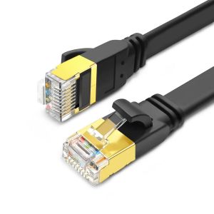 C&acirc;ble Ethernet Cat 8 10M RJ45 C&acirc;ble Internet Plat,40Gbps 2000MHz S/FTP Gigabit LAN Cable Reseau Pour POE PS5 TV PC CPL Routeur Modem X box,Compatible avec Cat5e/Cat6/Cat7 (Noir) - Neuf