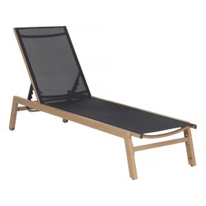 Bain De Soleil En Aluminium Imitation Bois "Elysia" - Noir - Neuf