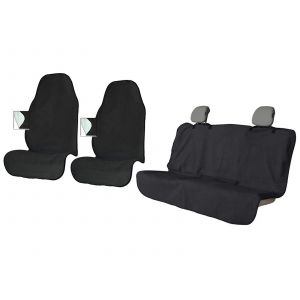 Ensemble de housses de si&egrave;ge auto - Protections avant et arri&egrave;re - Noir - Neuf