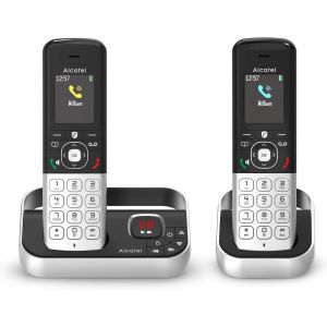 Fx990 Voice Duo - T&eacute;l&eacute;phone Fixe Sans Fil Dect Avec R&eacute;pondeur 50 Min - &Eacute;cran Graphique Couleur Haute R&eacute;solution - Mains Libres - Blocage Des Appels - Sonnerie Vip - 2 Combin&eacute;s - Noir/Gris - Neuf