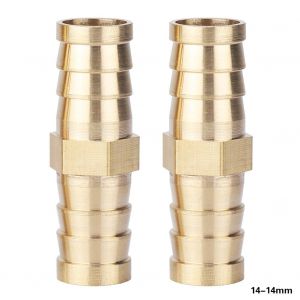 Adaptateur de raccord de tuyau a filetage femelle avec bague de reduction cannelee en laiton (14-14 mm) - Neuf