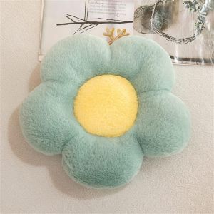 Coussin En Peluche En Forme De Fleur Mignonne-Décoration De Chambre À Coucher,Lecture-Coussin De Sol Pour Regarder La Télévision,Canapé,Chaise De Voiture (35 X 35 Cm,Vert) - Neuf