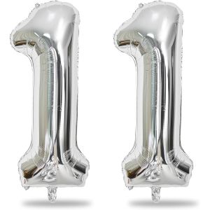 SJZG-Ballon En Aluminium En Forme De Chiffre Taille Xxl 11 Ans Décoration D'Anniversaire 11 Ans Ballon En Aluminium En Forme De Chiffre Ballon En Aluminium Pour Garçon De 11 Ans Vole À L'Hélium - Neuf
