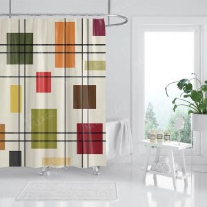 Rideaux De Douche En Tissu Imperméable,Accessoires De Rideau De Bain,Décoration Bohème Nordique,180X200,240X248.23062-Bttyl-000058-.W140Xh180Cm - Neuf