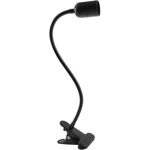 KALANKA-Douille E27 avec Pince, C&acirc;ble avec Interrupteur ON/OFF et Prise Europ&eacute;enne, Douille E27 avec Clip col de Cygne 360&deg; Ajustable, pour Liseuse, Plante, Tortue, Nail Art, Aquarium, Noir (Sans Amp - Neuf