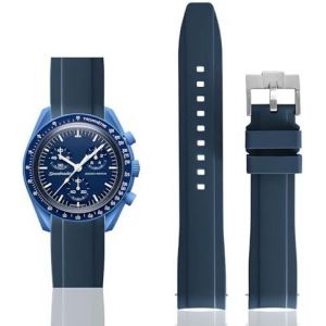 Kal-Bracelet En Caoutchouc Incurvé Compatible Avec Omega X Swatch Speedmaster Moonswatch 20mm Bande De Remplacement Douce Pour Hommes Et Femmes - Neuf