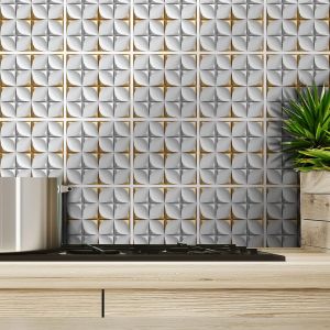 Eryi-32 X Feuilles Mural Stickers Carrelage 2d Imperméables Carreau De Ciment Adhesif, Autocollants Carreaux Dosseret Pour Cuisine, Salle De Bain La Décoration À La Maison / 10 X 10 Cm / T1056 - Neuf
