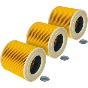 3x filtre plissé compatible avec Kärcher A 2254 Me,A 2534 pt,A 2554 Me,A 2604,A 2654 Me,A 2656 X Plus,SE 4001,SE 4002 aspirateur-jaune - Neuf