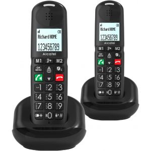 Xl685 Duo - T&eacute;l&eacute;phone Fixe Sans Fil Dect Senior Format Xl - &Eacute;cran Graphique Haute Lisibilit&eacute; - Grandes Touches - Audio Boost - Mains Libres - Blocage Des Appels - 2 Combin&eacute;s - Noir - Neuf