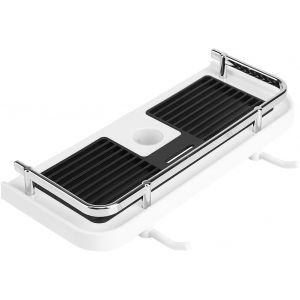 &Eacute;tag&egrave;re de Rangement pour Salle de Bain, &eacute;tag&egrave;re de Rangement pour Tringle de Douche en ABS, Support de Plateau pour Organisateur, Accessoire de Salle de Bain pour Trou de 24 Mm - Neuf
