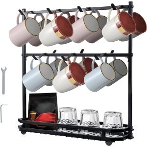 Chenquansarl-Support De Tasse À Café,Support De Tasse,Peut Contenir 14 Tasses,Rangement Tasse,Porte-Tasses,Organisateur De Tasse Pour Cuisine,Café,Bar - Neuf