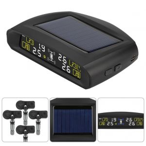 Systeme de surveillance de la pression des pneus TPMS sans fil a energie solaire avec 4 capteurs internes - Neuf