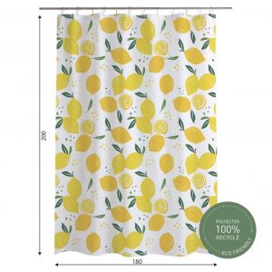 Rideau de douche 180 x 200 cm Citron z&eacute;lie - Neuf