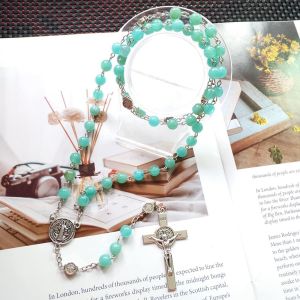 2pcs Collier Croix Chapelet,Chapelet Collier Catholique Pendentif J&eacute;sus Croix Amulette Religieuse Cadeaux Religieux Chapelet Pour Homme Et Femme Crucifix Chapelet Catholique Collier - Neuf