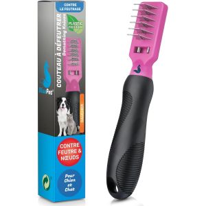 Jgd-Peigne &Agrave; D&eacute;m&ecirc;ler Professionnel Pour Chien Et Chat, Brosse D&eacute;m&ecirc;lant Pour Animaux &Agrave; Poils Longs, Coupe Les N?uds Et Le Boule De Poil, D&eacute;m&ecirc;leur De Pelage, &Eacute;limine N?uds Et Feutrage - Neuf