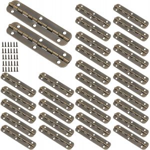 Lot de 30 mini charni&egrave;res de piano avec vis, 6,6 x 0,6 cm, en fer bronze antique, mini charni&egrave;res &agrave; 90 degr&eacute;s pour bo&icirc;te &agrave; bijoux, projets de bricolage ou meubles - Neuf