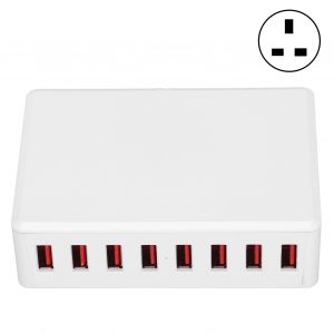 Chargeur Usb 2,4 A 40 W 8 Ports, Station De Charge Portable Intelligente Pour Telephones Et Tablettes, Prise Britannique 100-240 V - Neuf