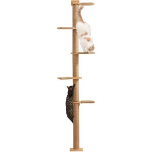 Arbres À Chat 205,7 Cm, 5 Étages Du Sol Au Plafond, Griffoir Mural Pour Chat, Étagères Murales Pour Chat, Pour Grimper, Gratter, Observer Et Jouer - Neuf
